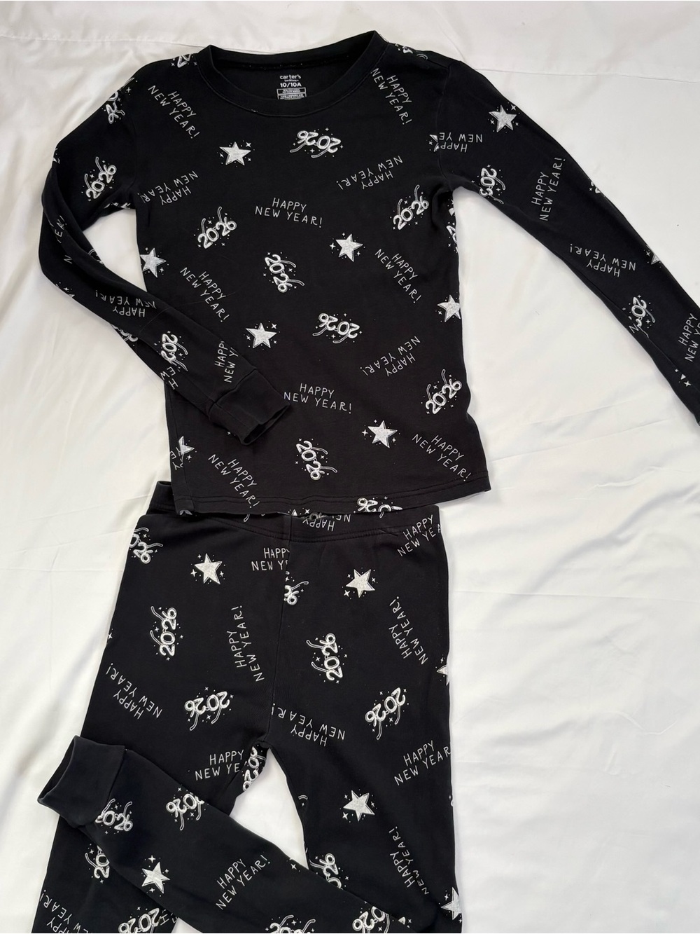 Carter's Black and White 'Happy New Year' Kids Pajama Set